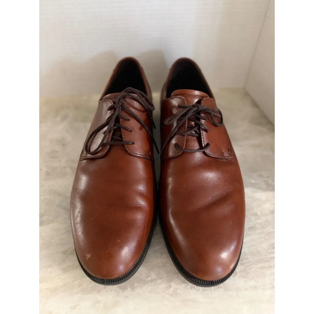 ECCO‎ Leather Oxford Shoes Mens Brown Good Lace Up Derby Dress Shoes Size us 13